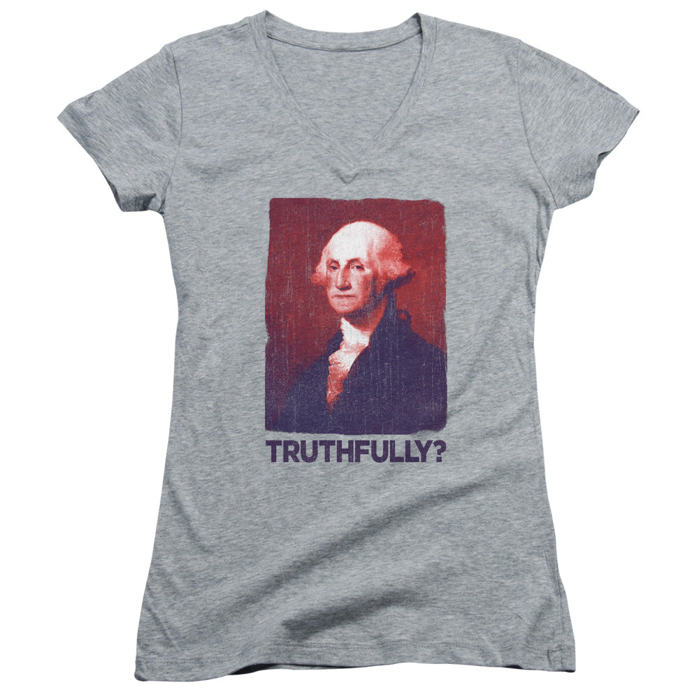 Truthfully George - Junior V-neck - Athletic Heather