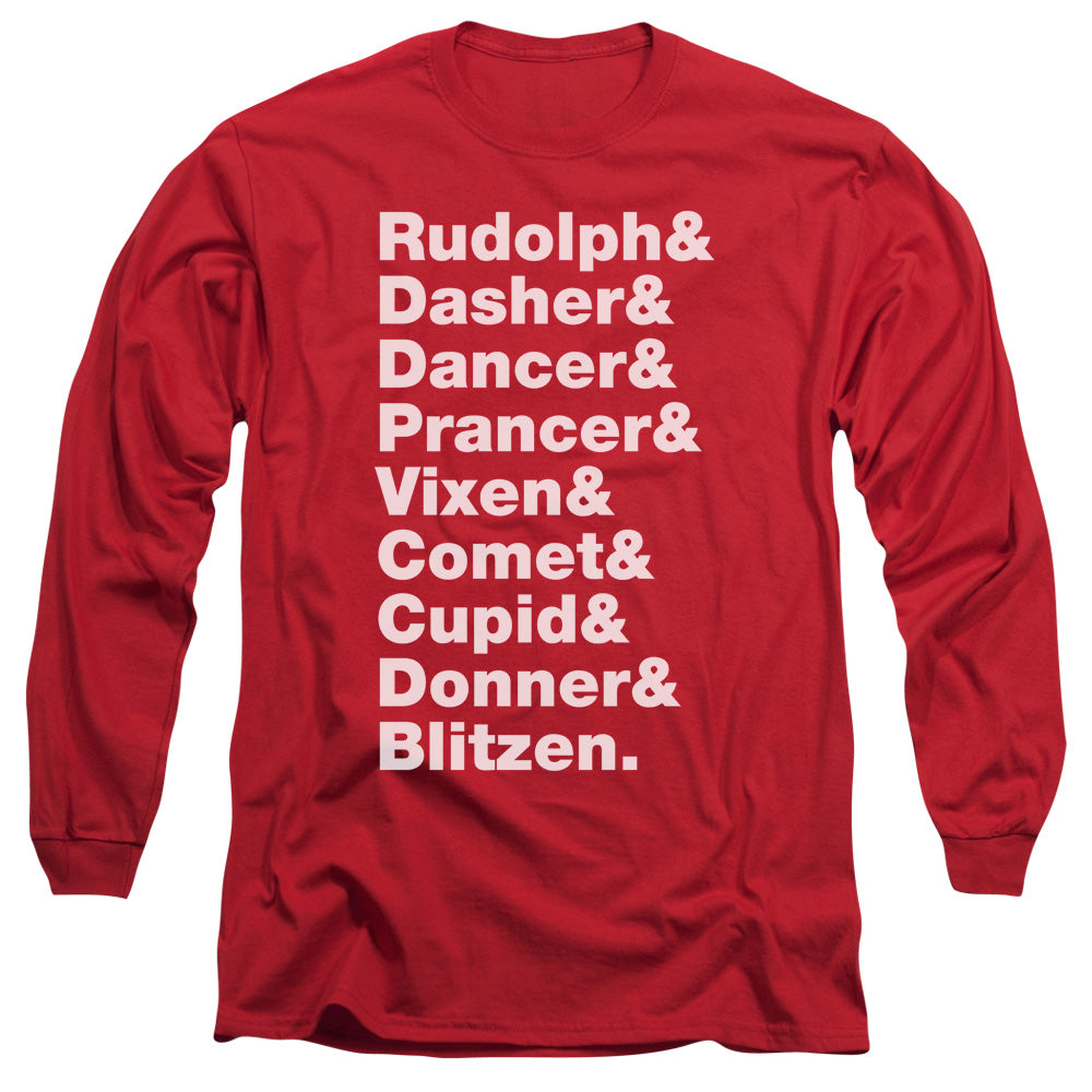 Reindeer - Long Sleeve Adult 18 - 1 - Red T-shirt