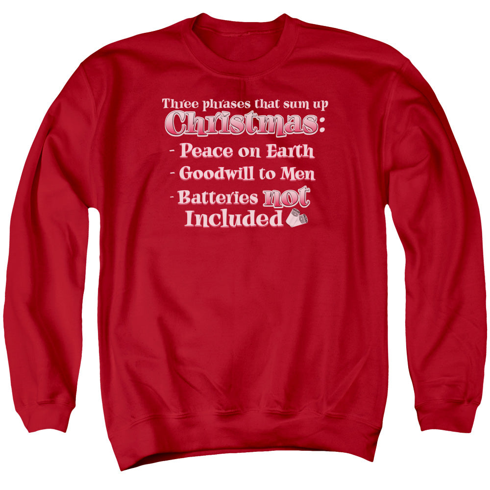 Three Phrases - Adult Crewneck Sweatshirt - Red
