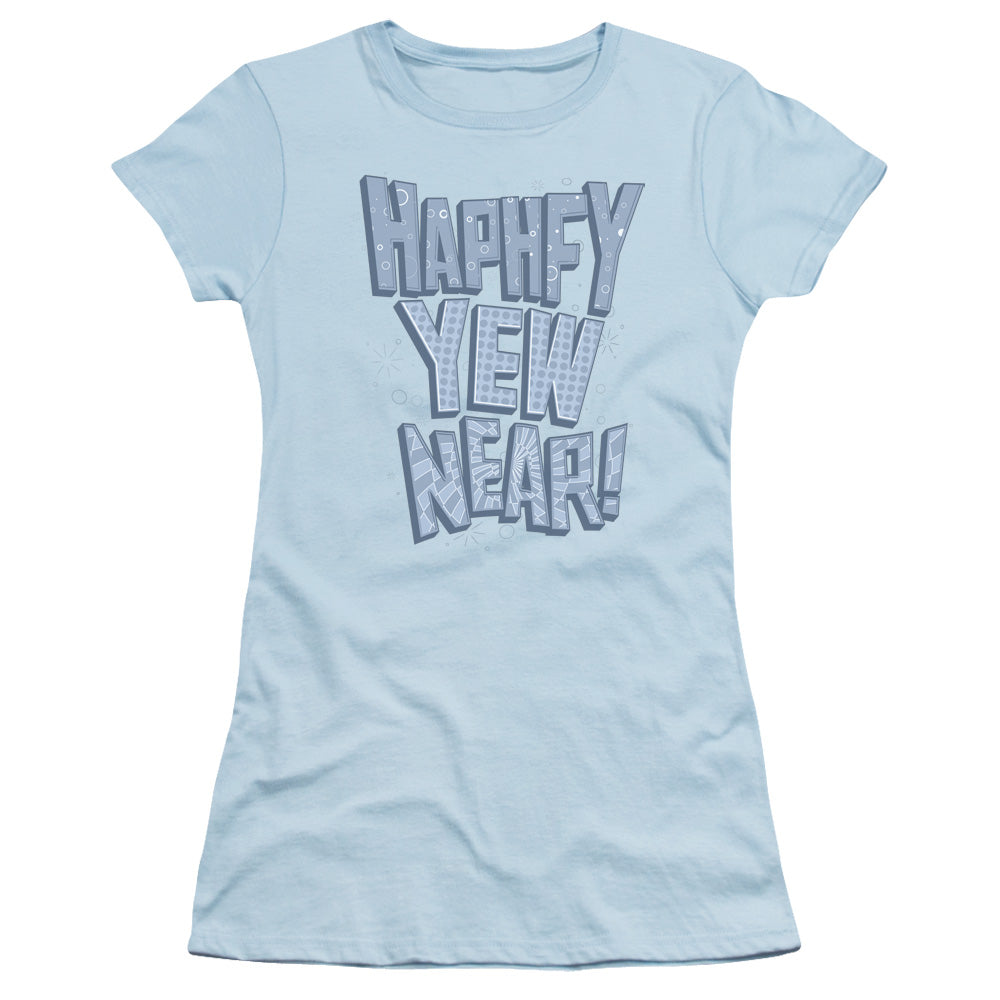 Haphfy New Year - Short Sleeve Junior Sheer - Light Blue T-shirt