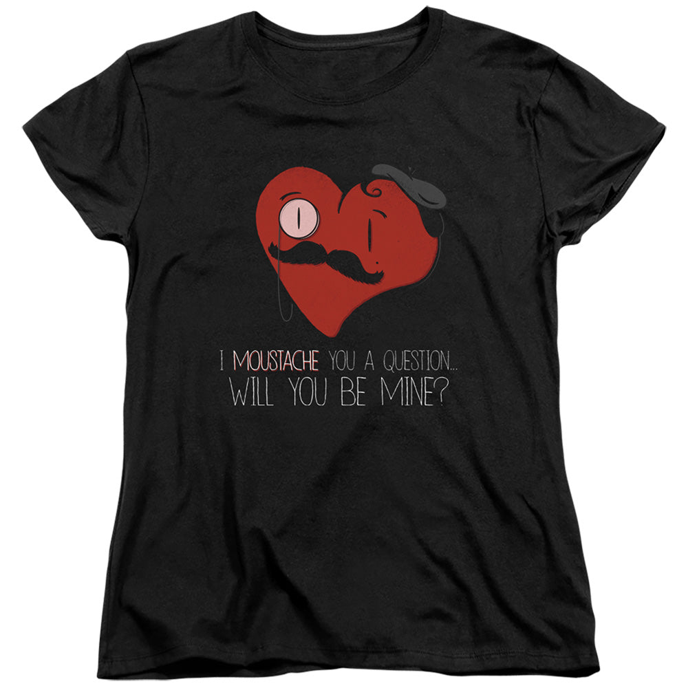 Popping The Question - Short Sleeve Womens Tee - Black T-shirt