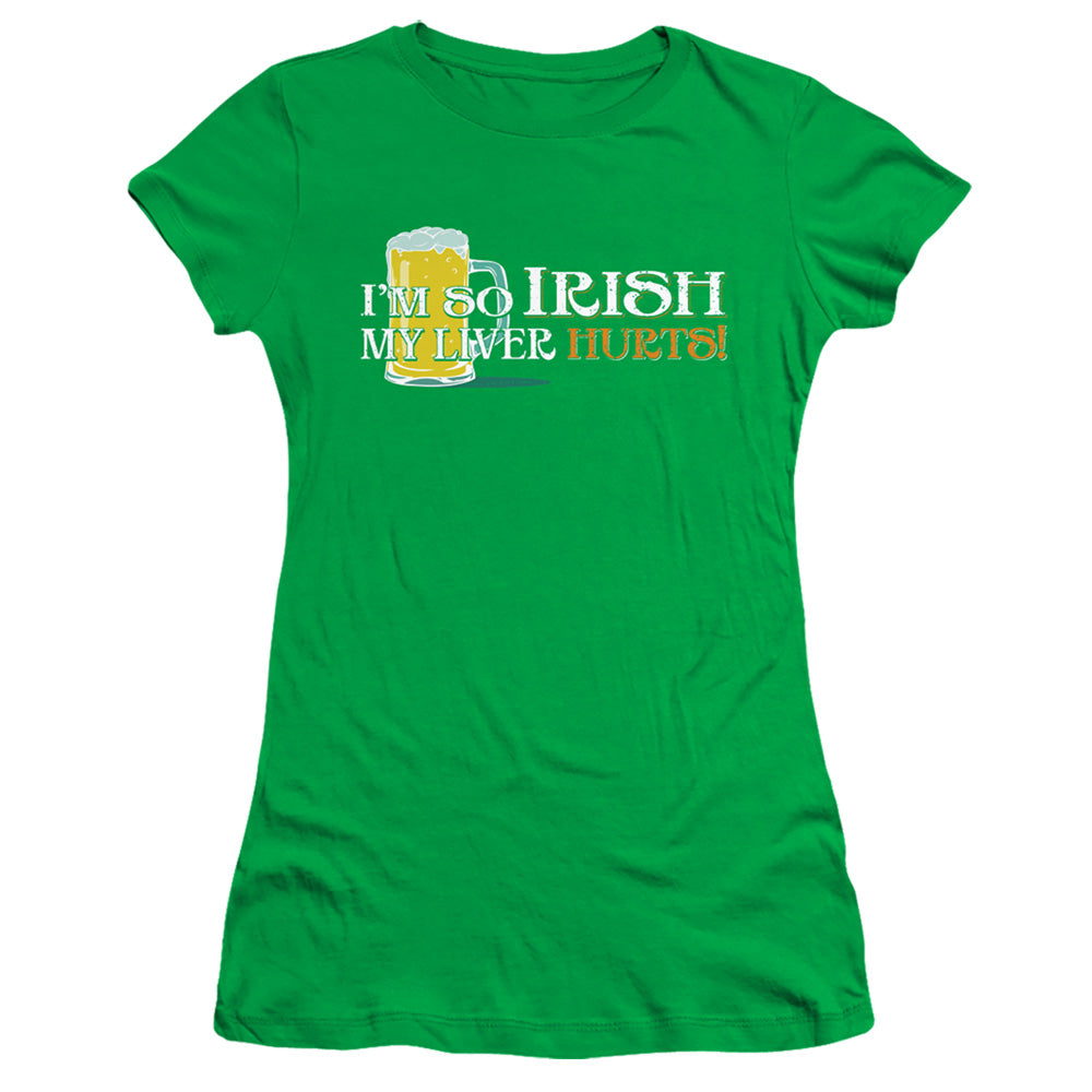 So Irish - Short Sleeve Junior Sheer - Kelly Green T-shirt