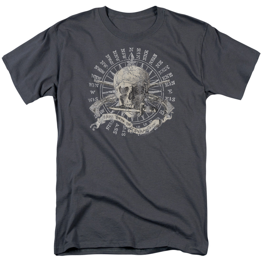Here There Be Pirates - Short Sleeve Adult 18 - 1 - Charcoal T-shirt