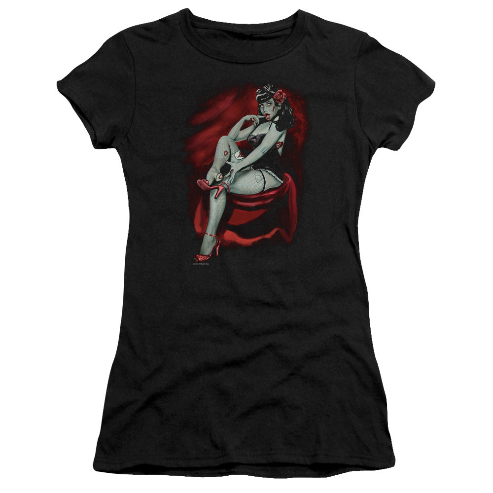 Broken Shoe Zombie - Short Sleeve Junior Sheer - Black T-shirt