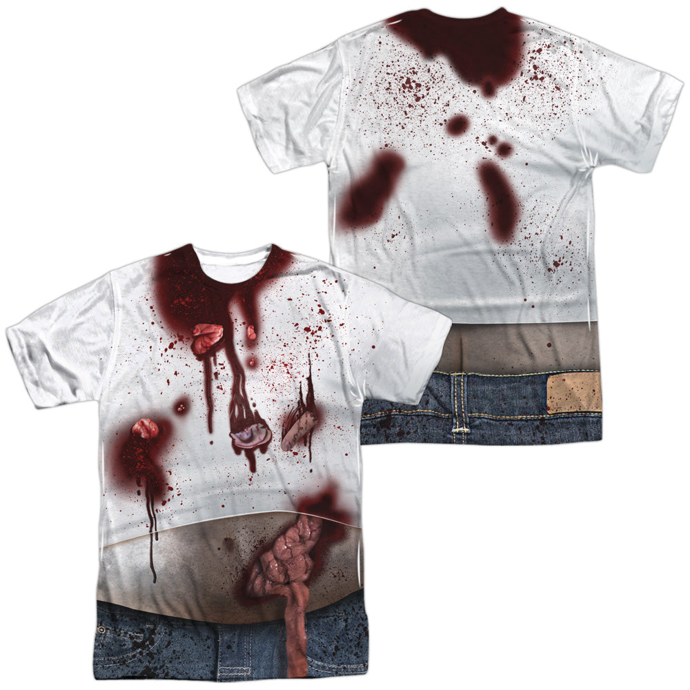Zombie Slob (Front - Back Print) - Short Sleeve Adult Poly Crew - White T-shirt