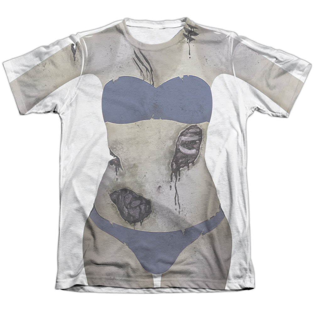 Bikini Zombie - Adult Poly - Cotton Short Sleeve Tee - White T-shirt