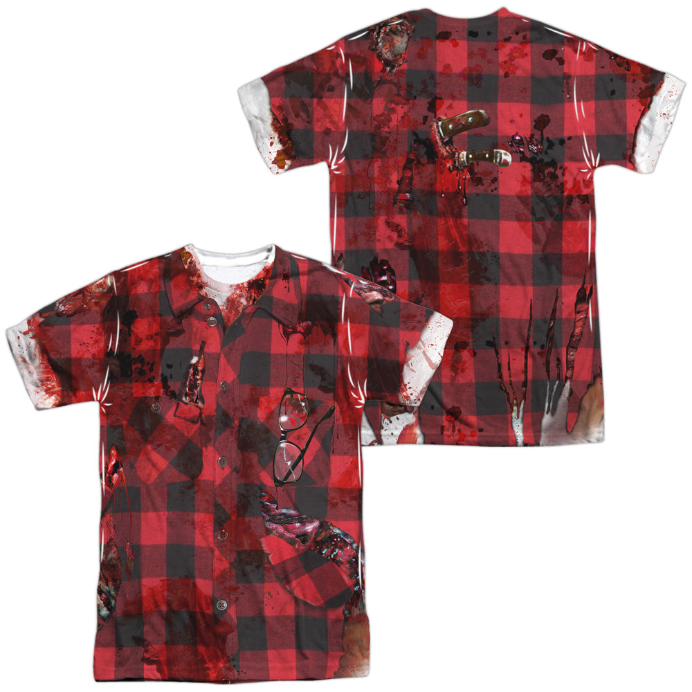 Hipster Zombie (Front - Back Print) - Short Sleeve Adult Poly Crew - White T-shirt