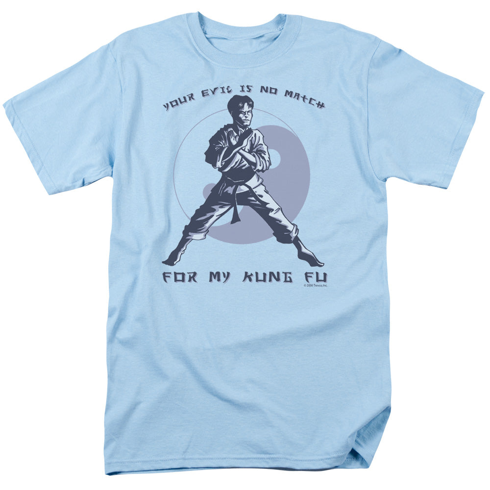 No Match For Kung Fu - Short Sleeve Adult 18 - 1 - Light Blue T-shirt