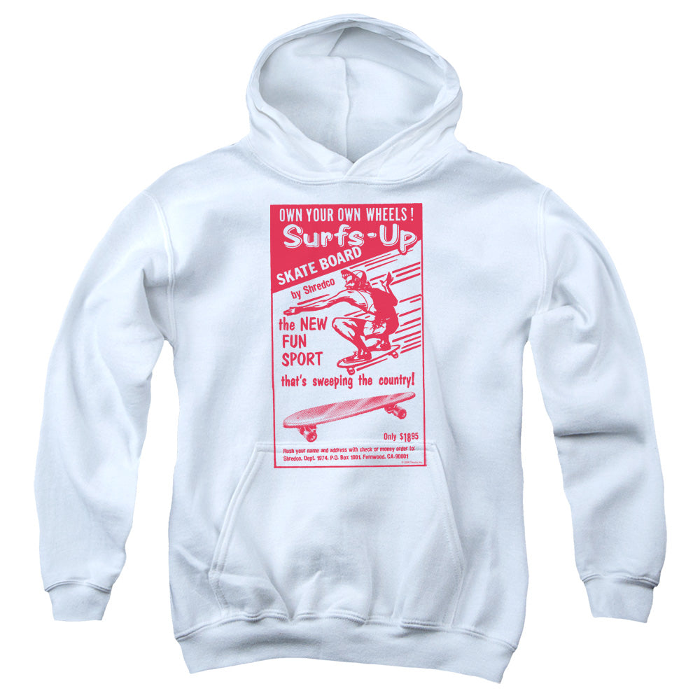 Surfs Up - Youth Pull-over Hoodie - White