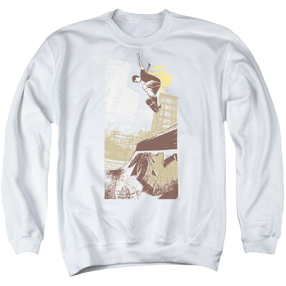 Skater On Half Pipe - Adult Crewneck Sweatshirt - White