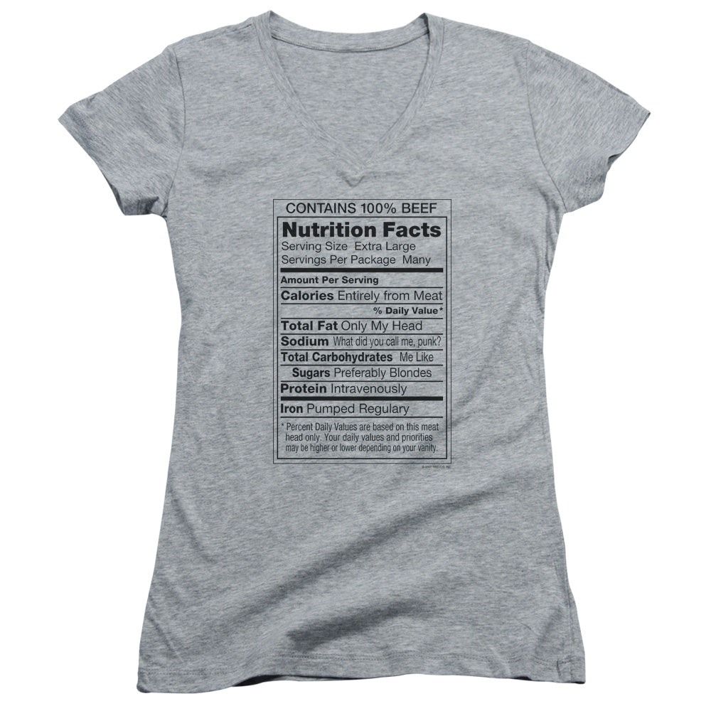 100% Beef - Junior V-neck - Athletic Heather