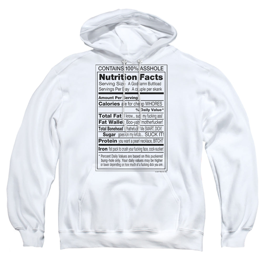 100% Asshole - Adult Pull-over Hoodie - White