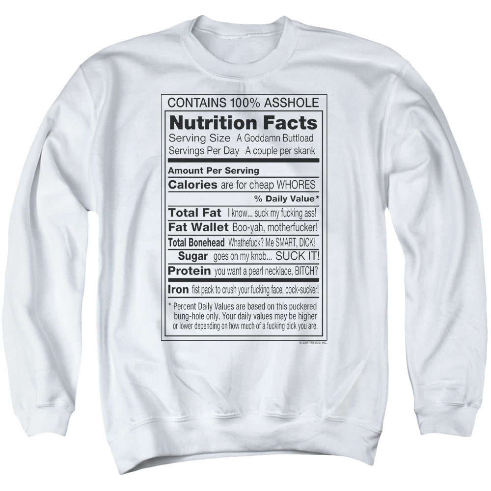 100% Asshole - Adult Crewneck Sweatshirt - White