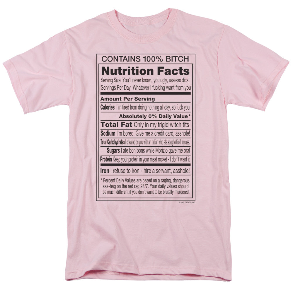 100% Bitch - Short Sleeve Adult 18 - 1 - Pink T-shirt