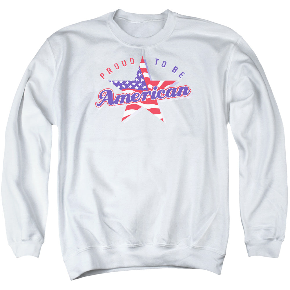 Proud To Be An American - Adult Crewneck Sweatshirt - White