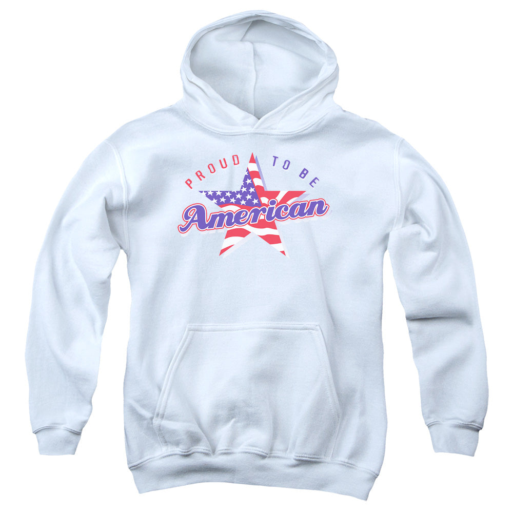 Proud To Be American - Youth Pull-over Hoodie - White