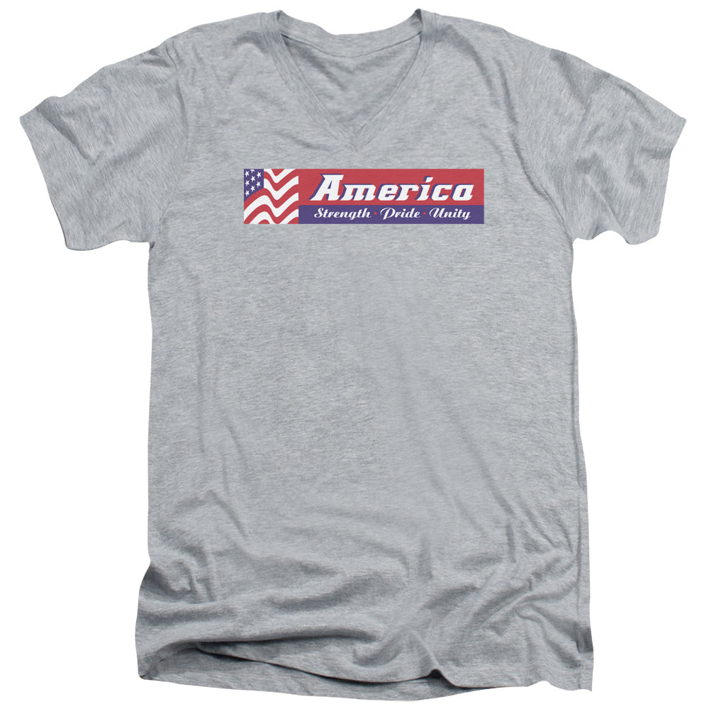 Strength Pride Unity - Short Sleeve Adult V-neck - Athletic Heather T-shirt