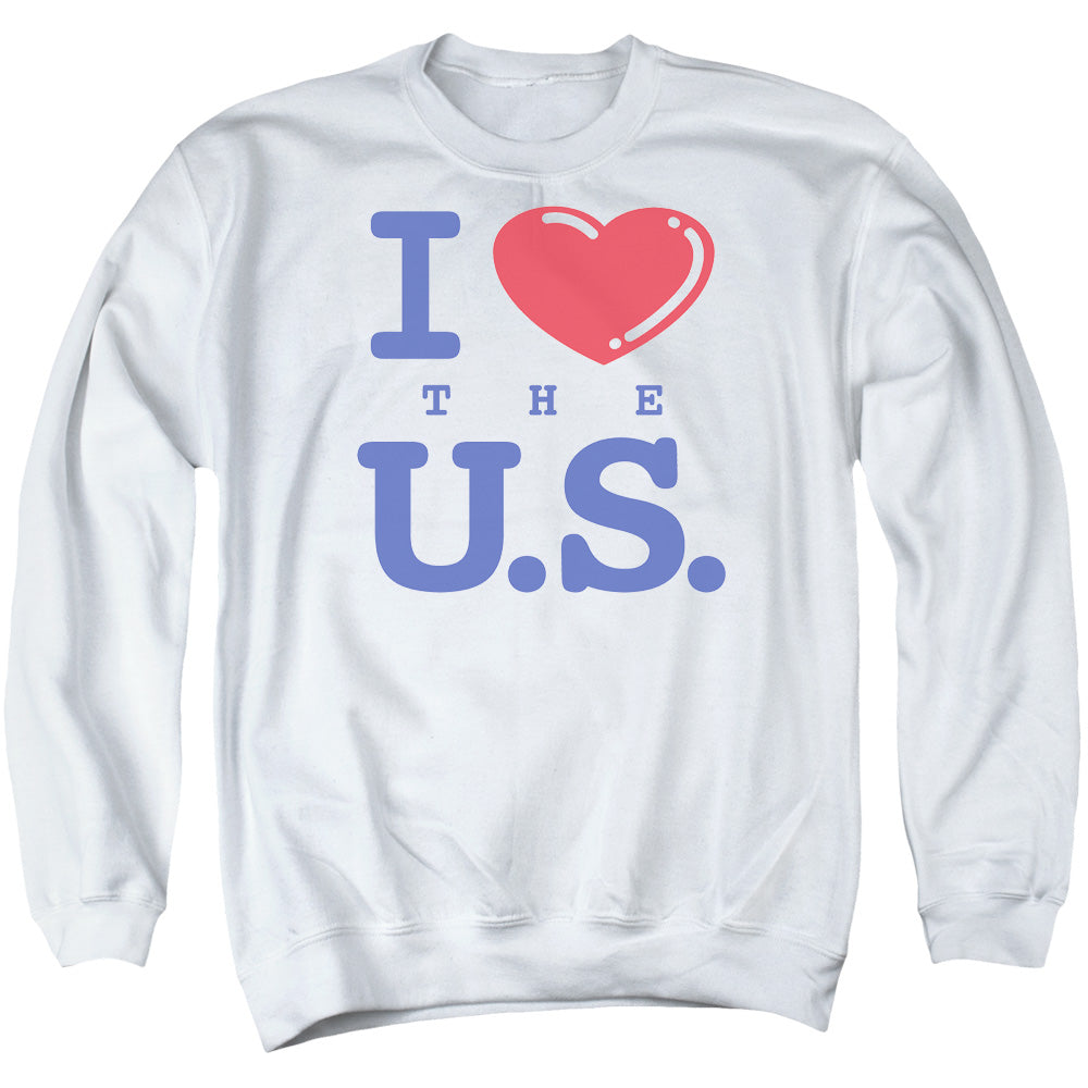 I Love The U.s. - Adult Crewneck Sweatshirt - White