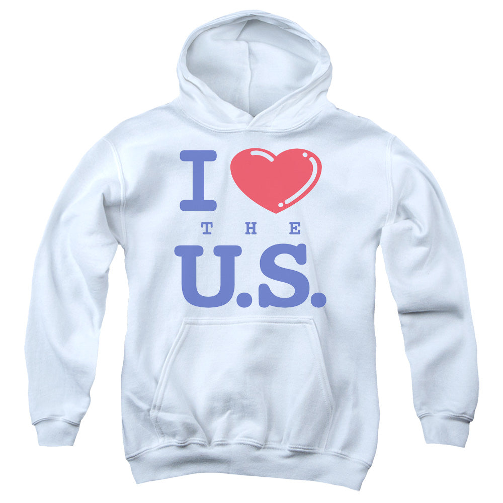 I Love The Us-youth Pull-over Hoodie - White