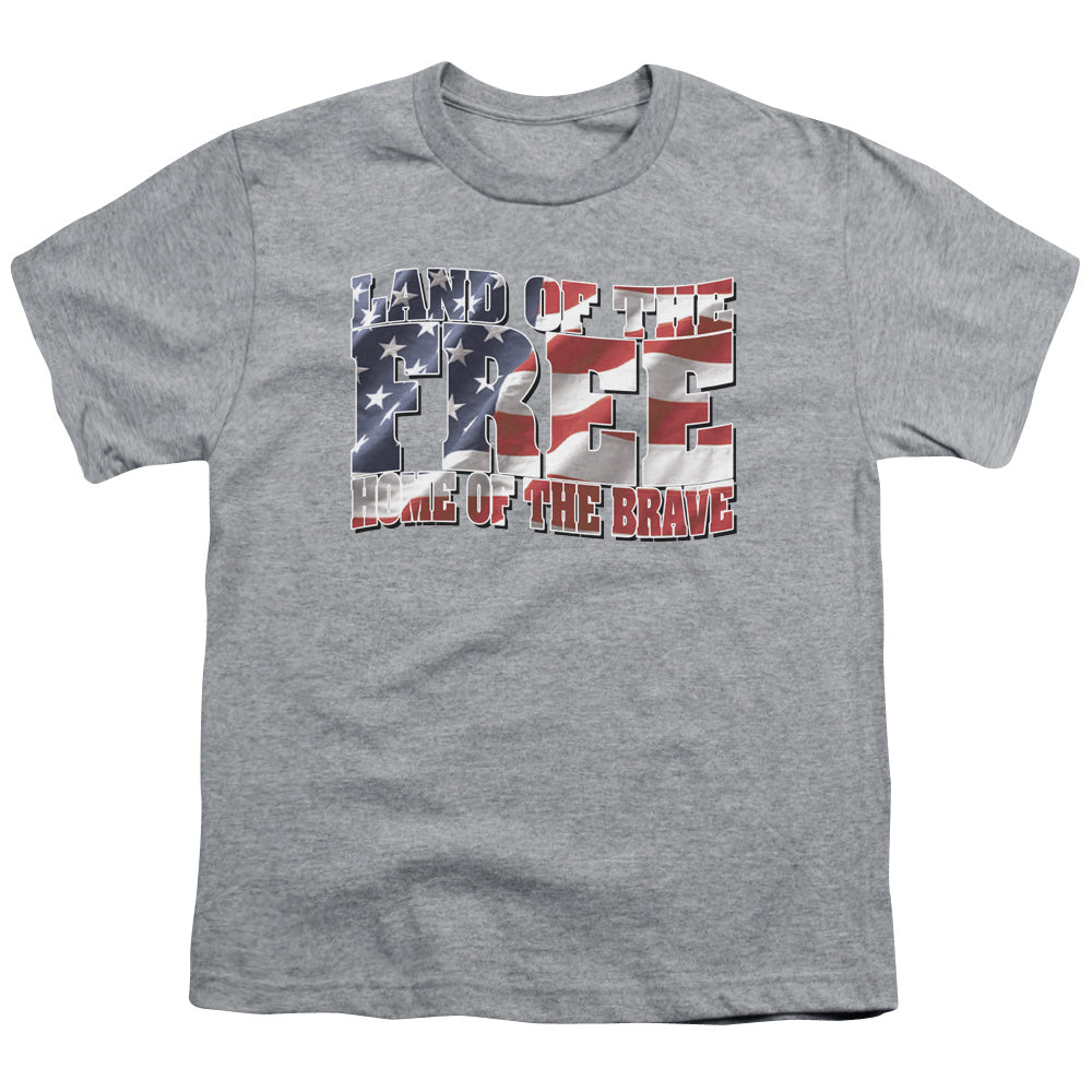 Land Of The Free - Short Sleeve Youth 18 - 1 - Athletic Heather T-shirt