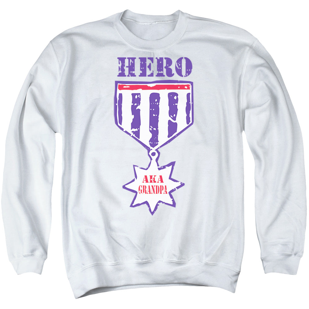 Hero Aka Grandpa - Adult Crewneck Sweatshirt - White