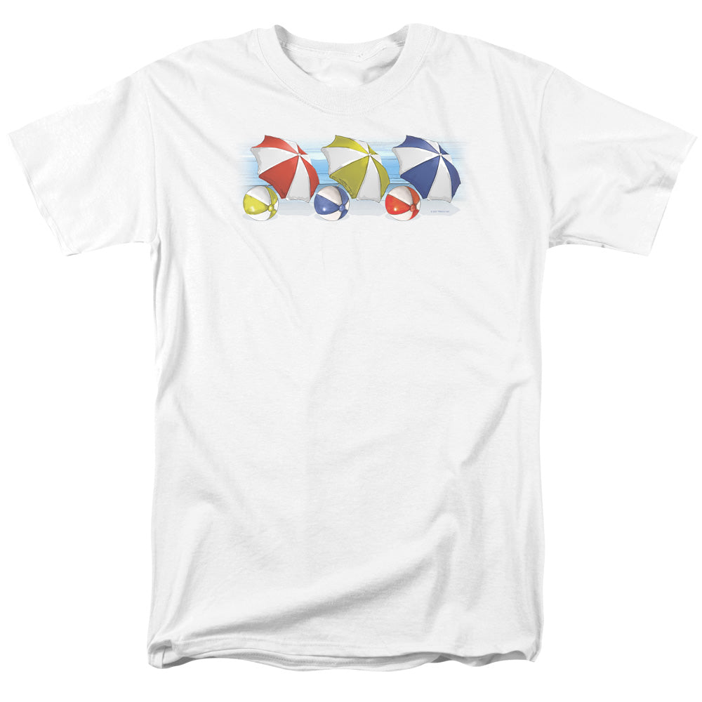 Umbrellas And Beachballs - Short Sleeve Adult 18 - 1 - White T-shirt