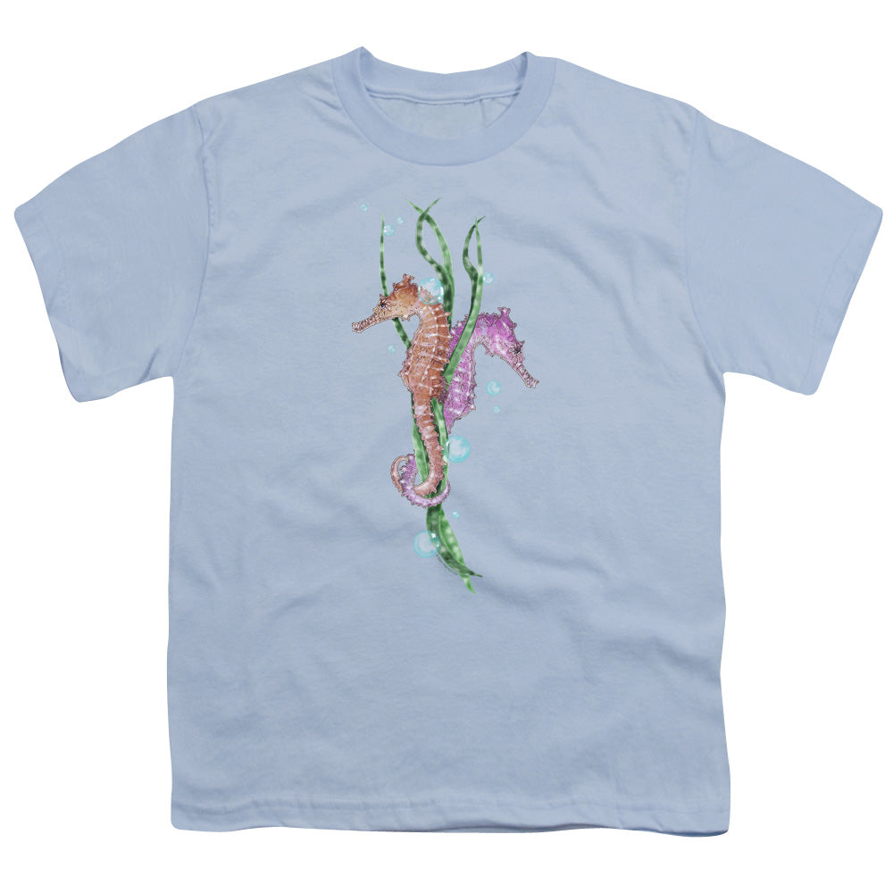 Wildlife - Seahorse Dance - Short Sleeve Youth 18/1 - Light Blue T-shirt