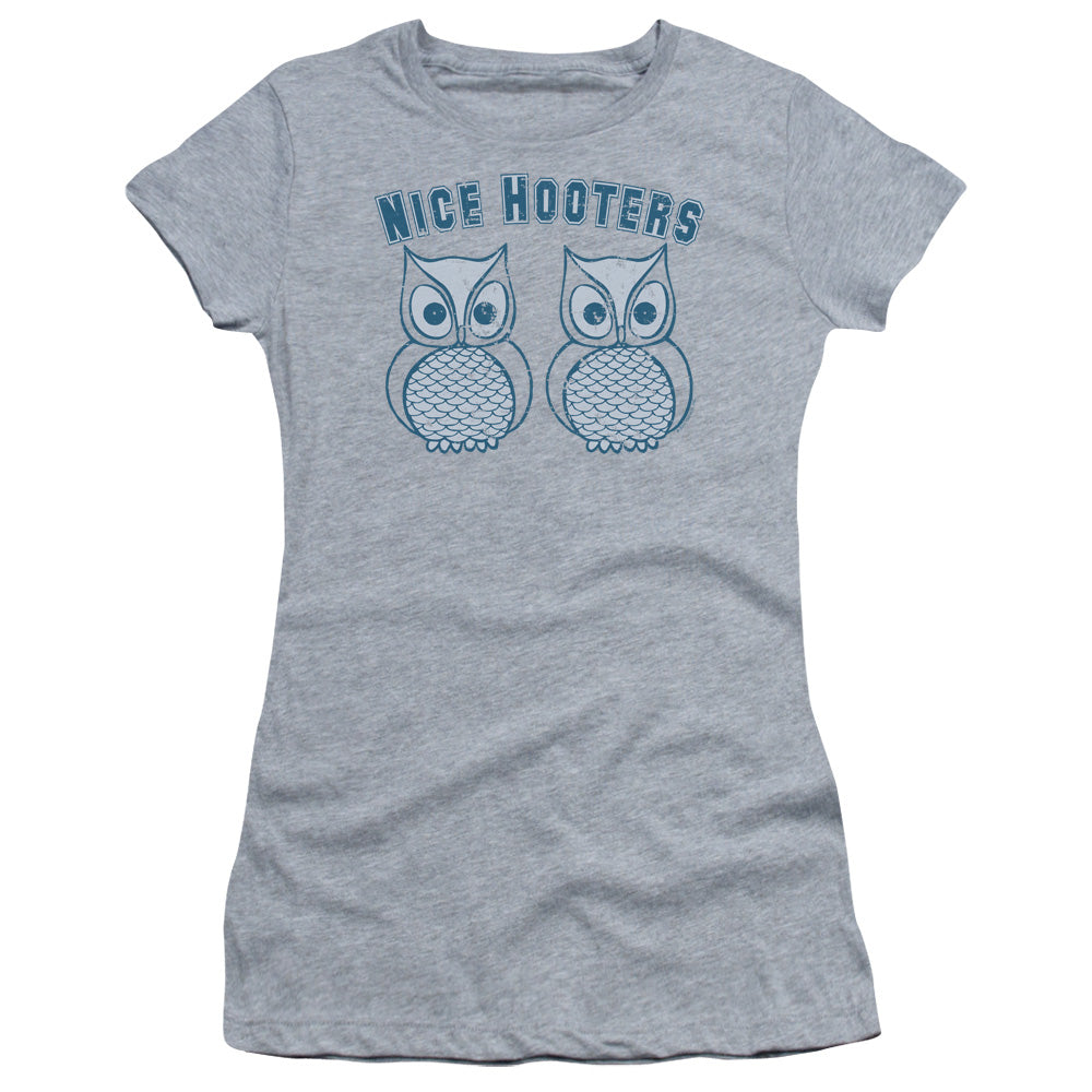 Nice Hooters - Short Sleeve Junior Sheer - Athletic Heather T-shirt