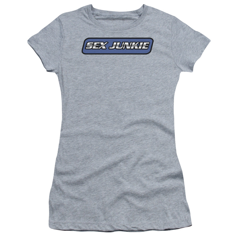 Sex Junkie - Short Sleeve Junior Sheer - Athletic Heather T-shirt