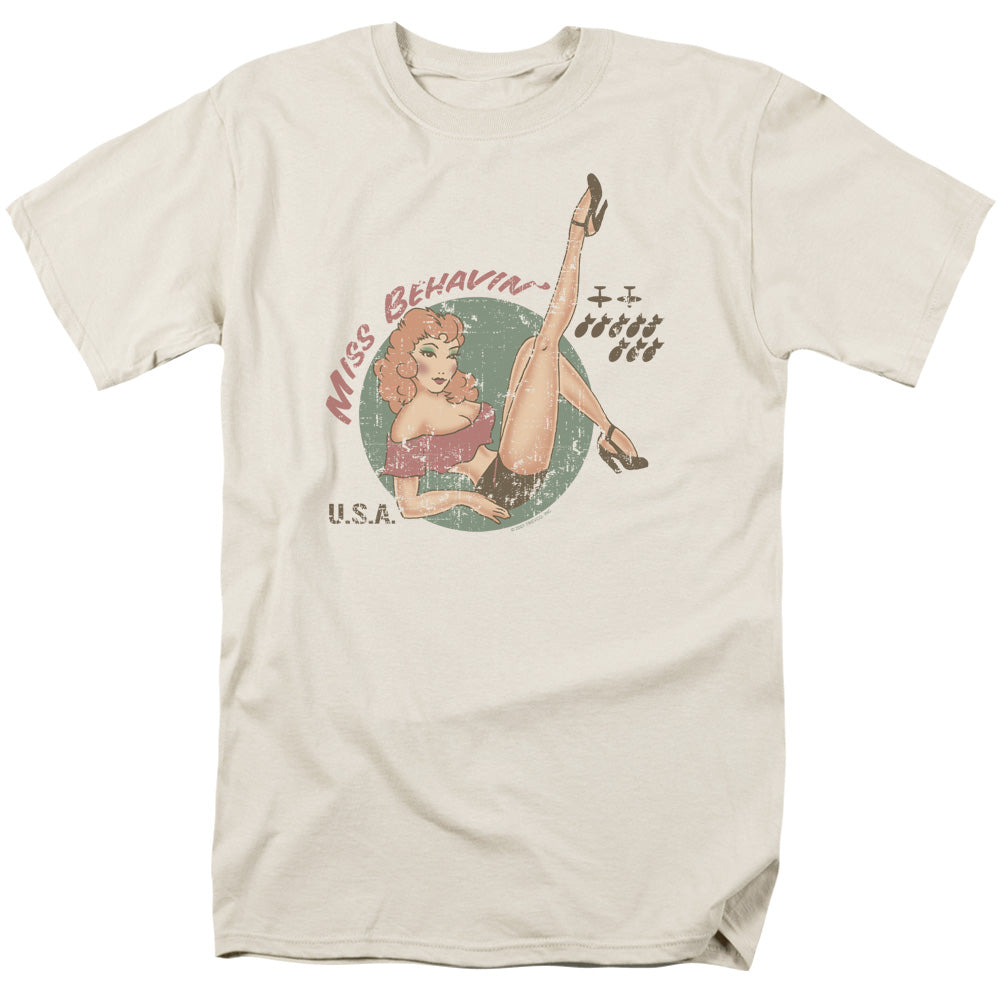 Miss Behavin - Short Sleeve Adult 18 - 1 - Sand T-shirt