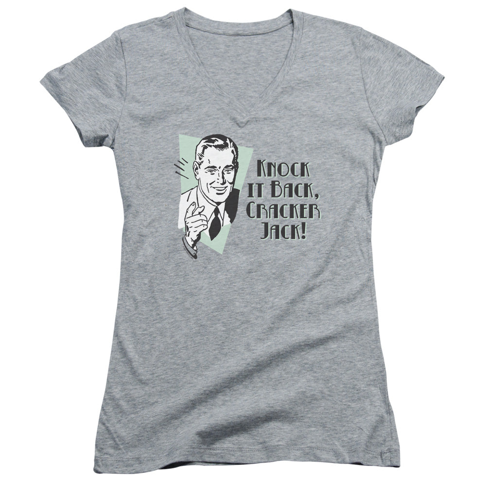 Knock It Back - Junior V-neck - Athletic Heather