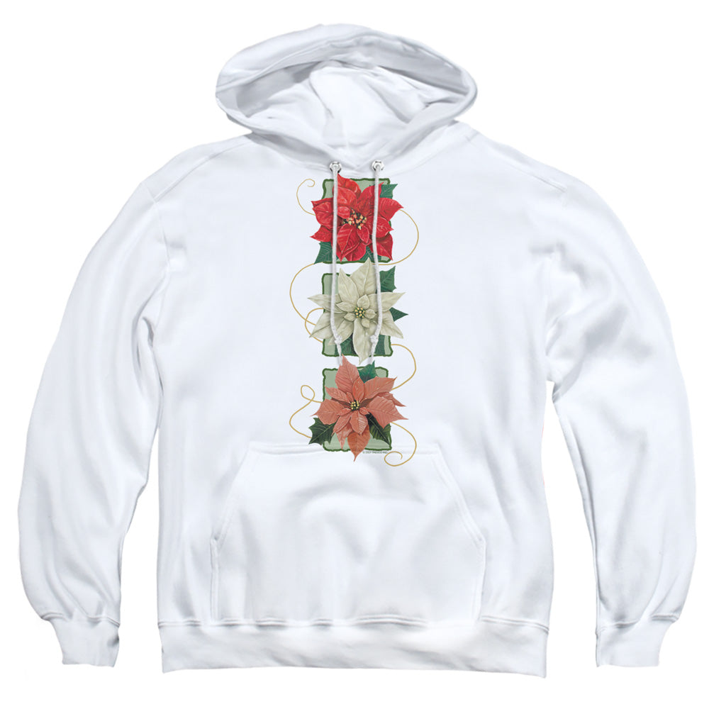 Poinsettias - Adult Pull-over Hoodie - White