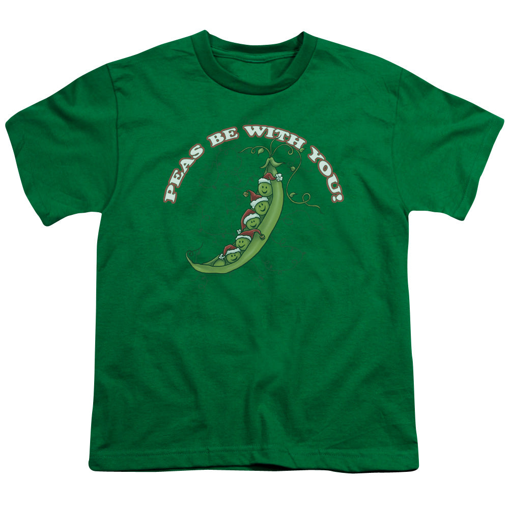 Peas Be With You - Short Sleeve Youth 18 - 1 - Kelly Green T-shirt