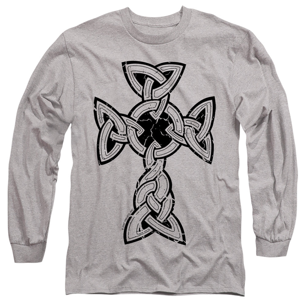 Knotted Celtic Cross - Long Sleeve Adult 18 - 1 - Athletic Heather T-shirt