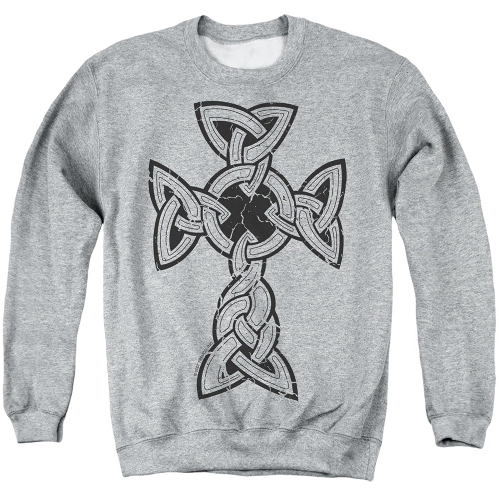Knotted Celtic Cross - Adult Crewneck Sweatshirt - Athletic Heather