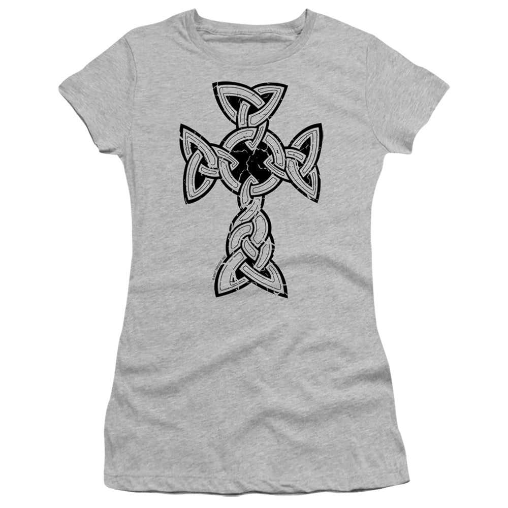 Knotted Celtic Cross - Short Sleeve Junior Sheer - Athletic Heather T-shirt