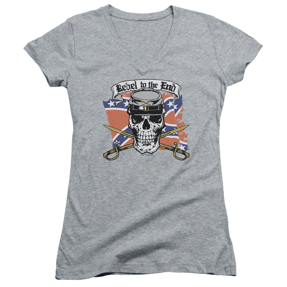 Rebel To The End - Junior V-neck - Athletic Heather