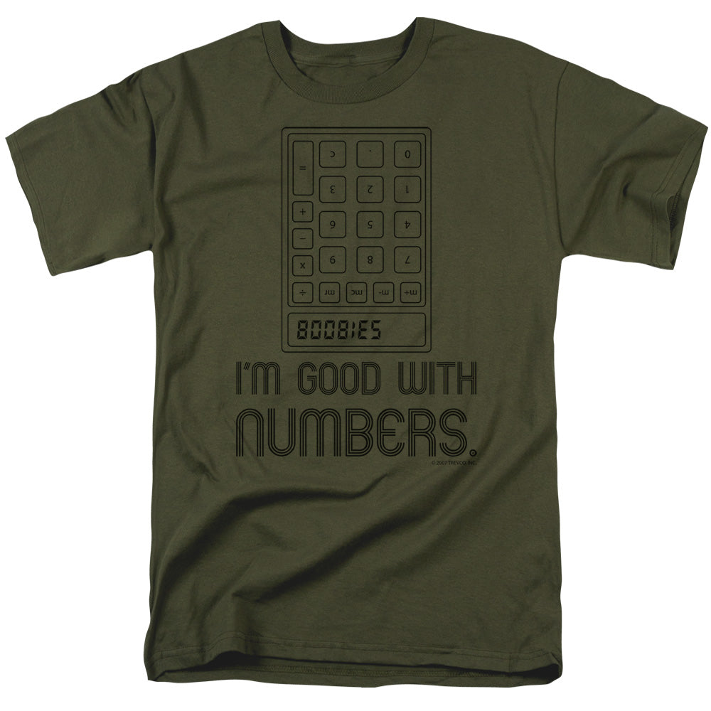 Good With Numbers - Short Sleeve Adult 18 - 1 - Military Green T-shirt