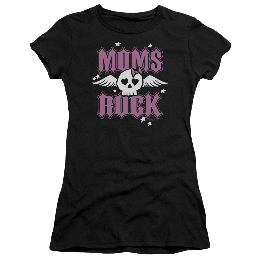 Moms Rock - Short Sleeve Junior Sheer - Black T-shirt