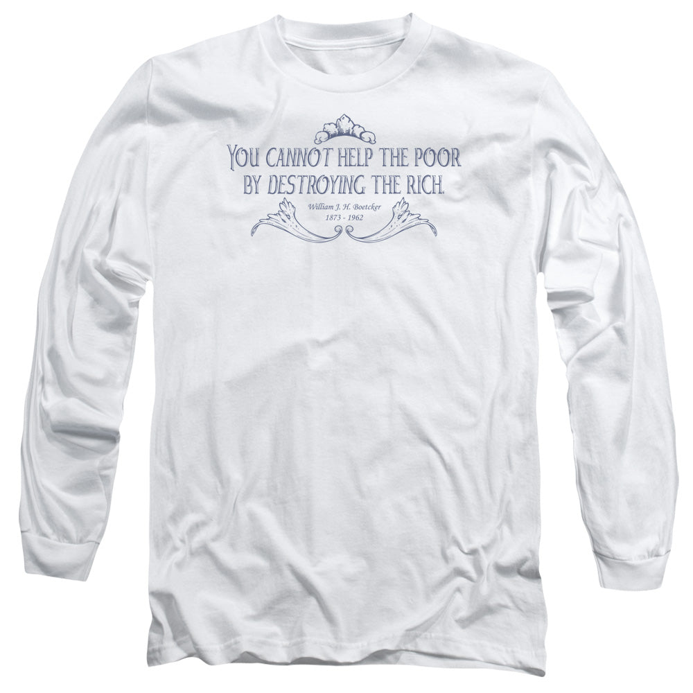 Cannot Help The Poor - Long Sleeve Adult 18 - 1 - White T-shirt