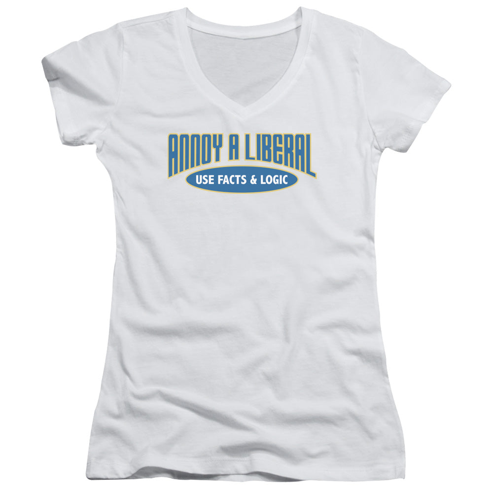 Annoy A Liberal - Junior V-neck - White