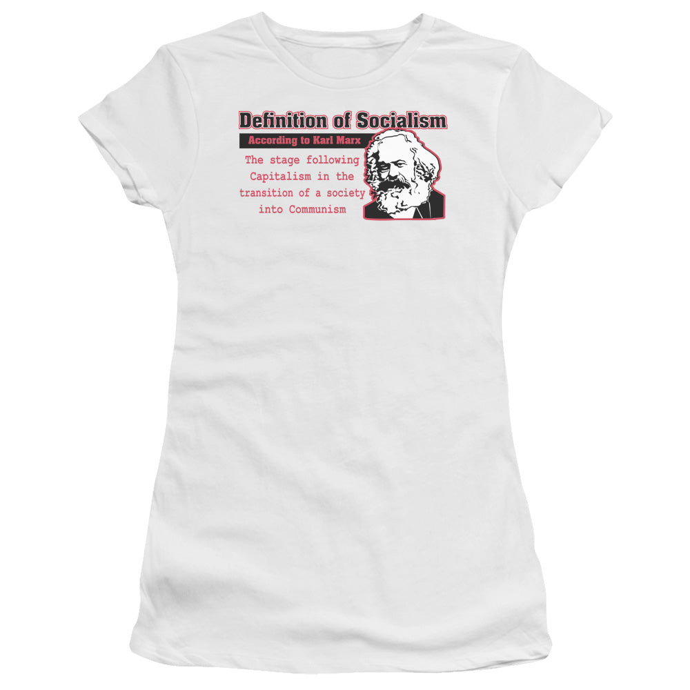 According To Marx - Short Sleeve Junior Sheer - White T-shirt