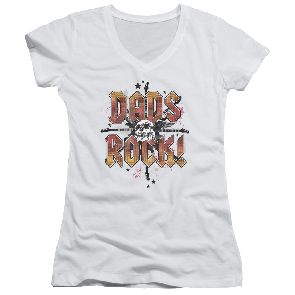 Dads Rock - Junior V-neck - White