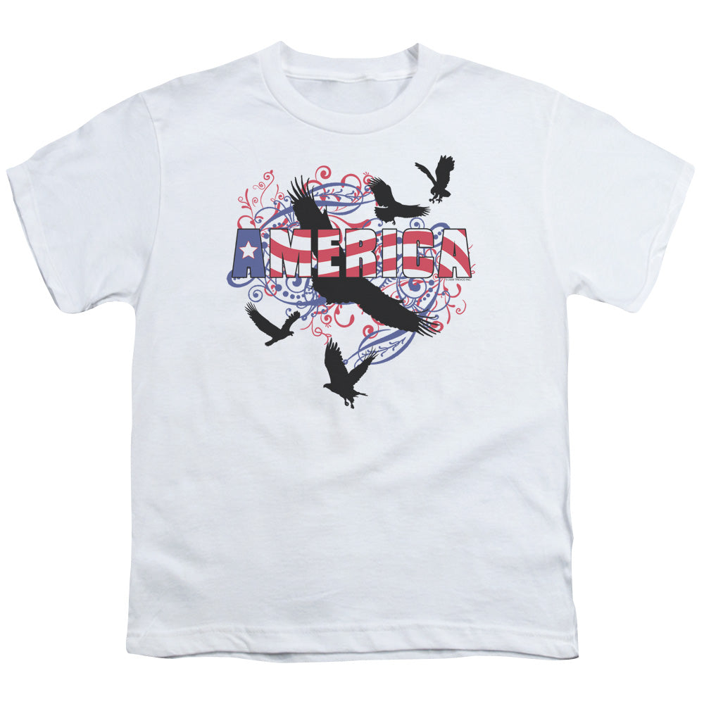 Scrolling America - Short Sleeve Youth 18 - 1 - White T-shirt