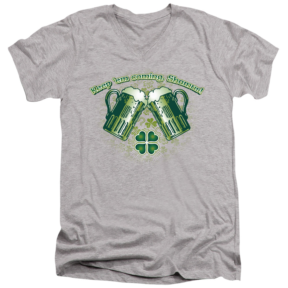 Green Beer - Short Sleeve Adult V-neck 30 - 1 - Athletic Heather T-shirt