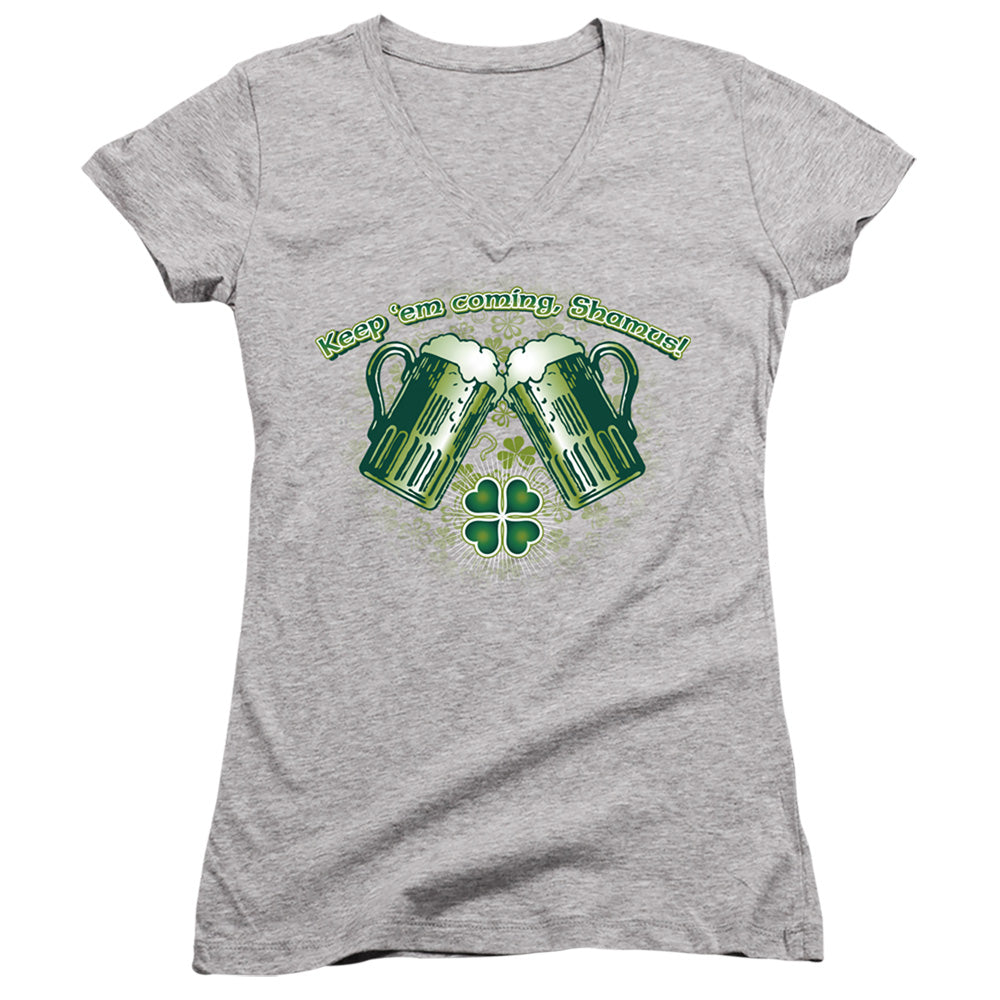 Green Beer-junior V-neck - Athletic Heather