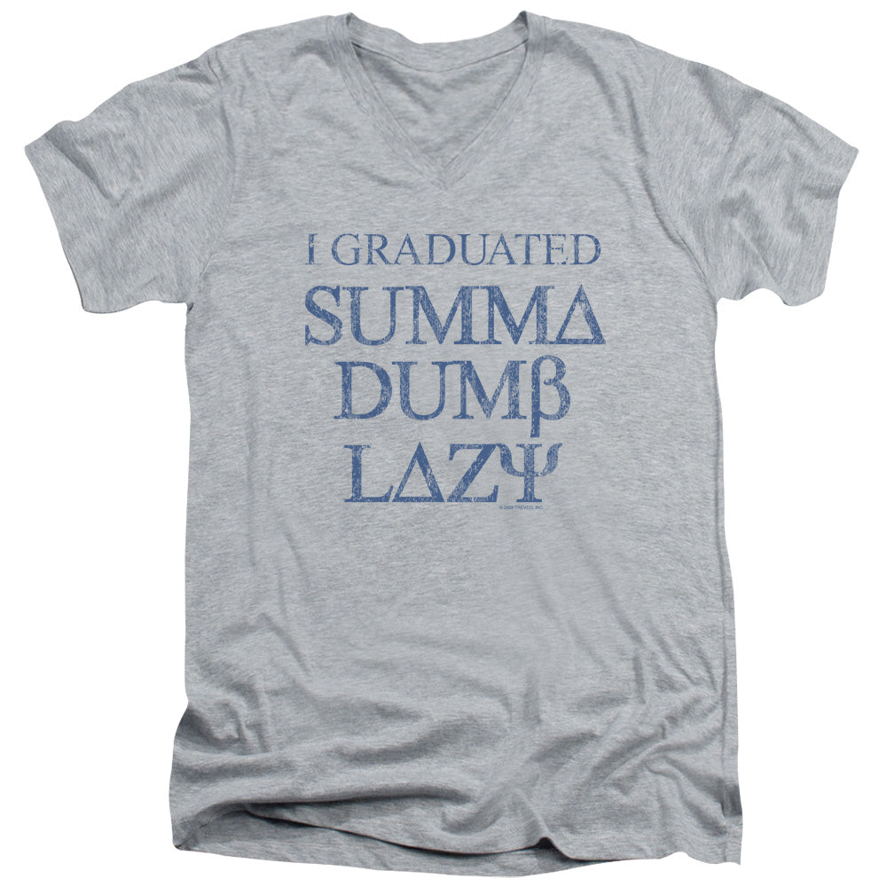 SUMMA DUMB LAZY - ADULT V-NECK - ATHLETIC HEATHER T-Shirt