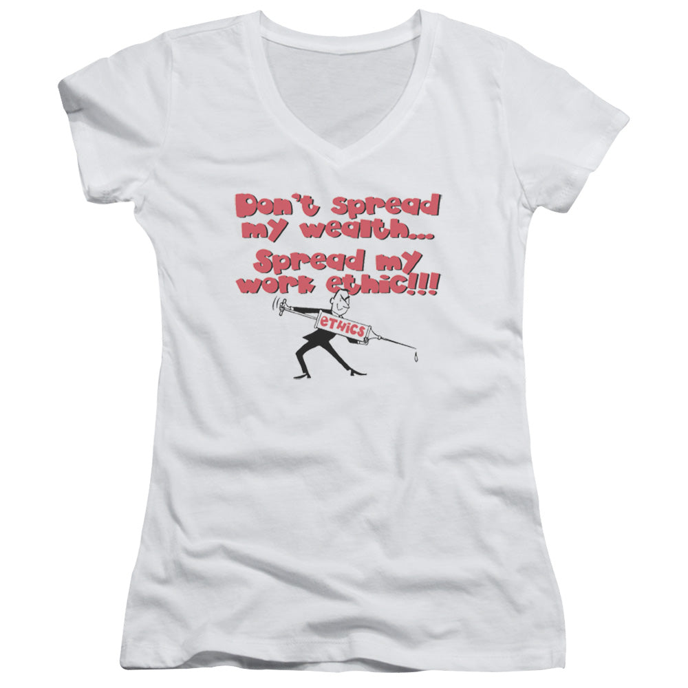 Work Ethic-junior V-neck - White