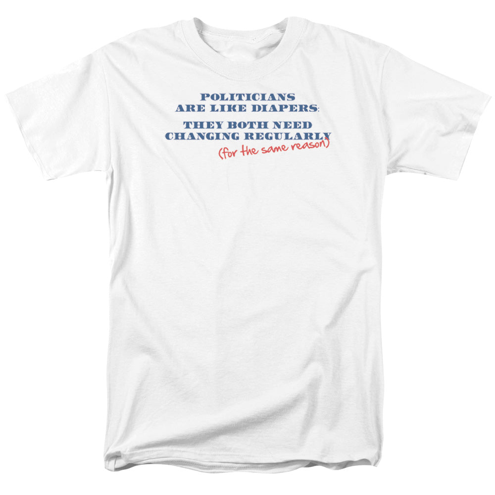 Politicians Diapers - Short Sleeve Adult 18 - 1 - White T-shirt