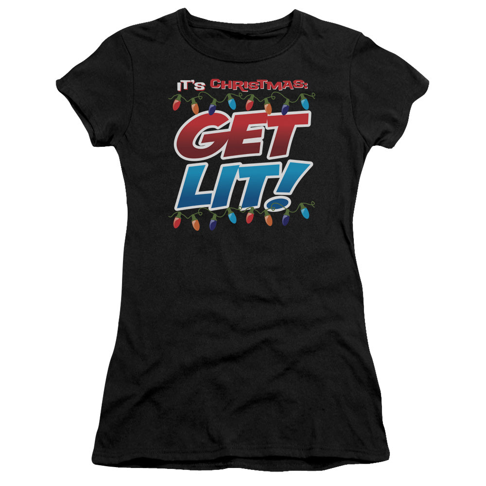 Get Lit - Short Sleeve Junior Sheer - Black T-shirt